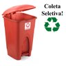Lixeira Cesto Pedal 30l Coleta Seletiva Reciclagem Vermelho - 4