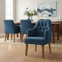 Ver imagem 1 de Kit 6 Cadeiras de Jantar Bela com Braço Suede Azul Marinho Suede Azul-marinho