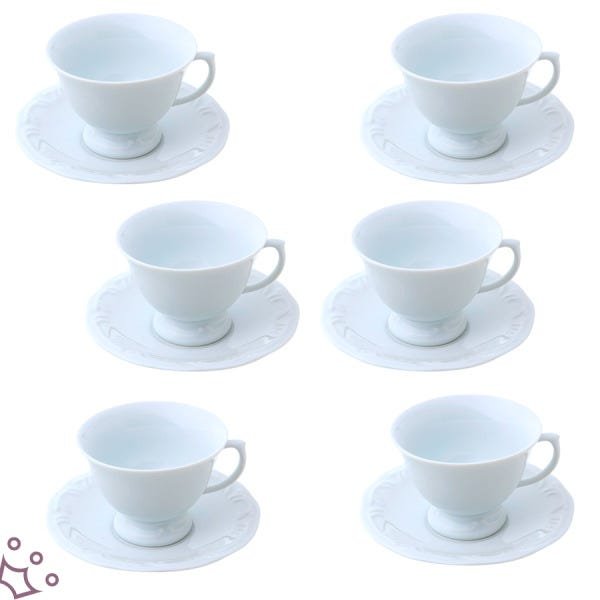 Jogo 6 Xícaras de Chá com Pires Porcelana Schmidt Pomerode - 1