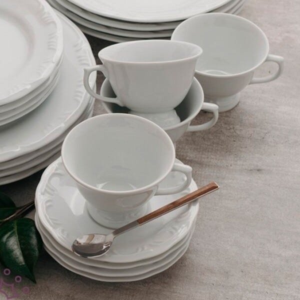 Jogo 6 Xícaras de Chá com Pires Porcelana Schmidt Pomerode - 4