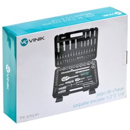 Jogo de Chave Soquetes, Encaixe 1/2 e 1/4, 94 Peças - Vinik - 9