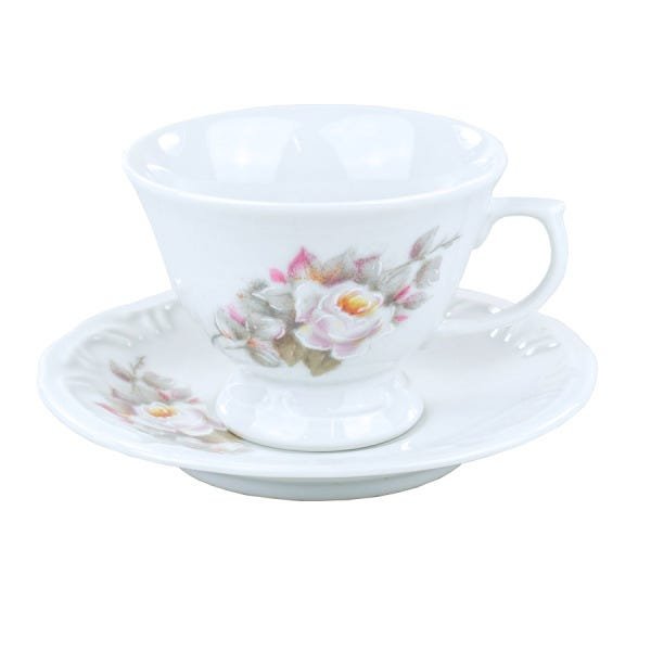 6 Xícaras Chá 6 Sobremesa 1 Boleira Porcelana Schmidt Eterna - 2
