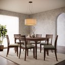 Ver imagem 1 de Mesa de Jantar 160cm 8979wn com 6 Cadeiras 8981wn Rubi Madeira Maciça Café Linho Arizona Finestra