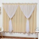 Ver imagem 1 de Cortina Varão Quarto Bebe Criança Menino Menina Bege 2x1,70M