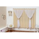 Ver imagem 2 de Cortina Varão Quarto Bebe Criança Menino Menina Bege 2x1,70M