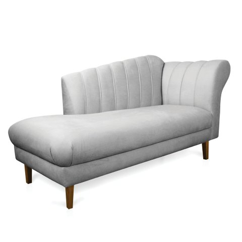 Divã Recife Suede 165 cm Pés Chanfrado Castanho - D’Rossi Cinza