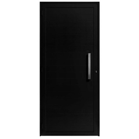 Porta de Giro Alumínio Preto Lambril c/Puxador 40cm Maxx - 210x85 - Direita