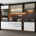 Ver imagem 1 de Armário de Cozinha Completa 290cm Rustic/Branco/Crema Vicenza Madesa