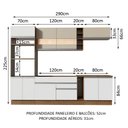 Ver imagem 4 de Armário de Cozinha Completa 290cm Rustic/Branco/Crema Vicenza Madesa