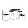 Conjunto de Mesa com 4 Cadeiras Rio Base Realeza Tampo em Mdp Preto/branco - Teixeira Móveis - 3