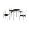 Conjunto de Mesa com 4 Cadeiras Rio Base Realeza Tampo em Mdp Preto/branco - Teixeira Móveis - 2