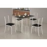 Conjunto de Mesa com 4 Cadeiras Rio Base Realeza Tampo em Mdp Preto/branco - Teixeira Móveis - 1