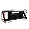 Rack Gamer com Led Estilo Industrial Mesa para Televisão Tv:preto com Vermelho - 3
