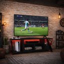 Ver imagem 2 de Rack Gamer com Led Estilo Industrial Mesa para Televisão Tv:preto com Vermelho
