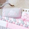 Kit Berço Menina Trança Com Saia Box Rosa 11 Peças - 3