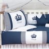 Kit Protetor De Berço Coroa Príncipe Azul Marinho 11 Peças - 2