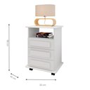 Ver imagem 2 de Mesa de Cabeceira 3 Gavetas Virginia Branco