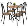 Conjunto De Mesa Tubular Com 4 Cadeiras 050 Cromo Preto Tampo BP Demolição Artefamol 5782/11658/8423 - 1