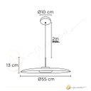 Ver imagem 4 de Lustre Pendente Dot Slim Redondo 55cm Led 3000k 19w Bivolt Algodão