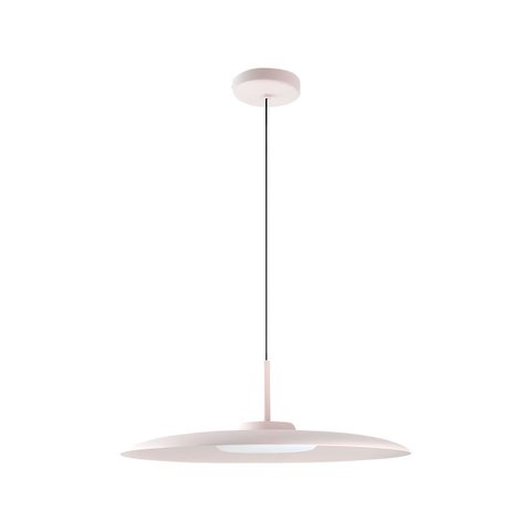 Lustre Pendente Dot Slim Redondo 55cm Led 3000k 19w Bivolt Algodão