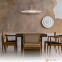Ver imagem 2 de Lustre Pendente Dot Slim Redondo 55cm Led 3000k 19w Bivolt Algodão
