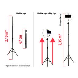 Luz para gravar vídeo live maquiagem ring light led GRANDE - 3