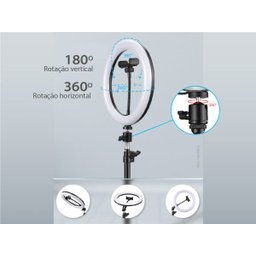 Luz para gravar vídeo live maquiagem ring light led GRANDE - 4