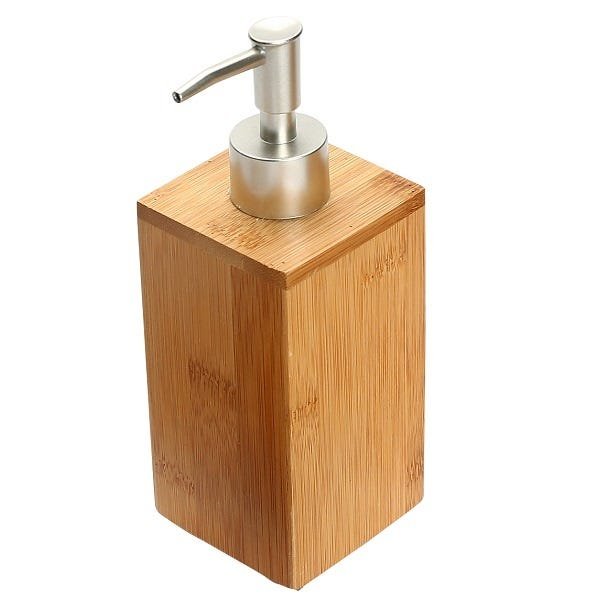 Dispenser para Sabonete Liquido Bambu 7x7x19,5cm Yoi - 1