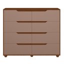 Ver imagem 5 de Cômoda para Quarto com 8 Gavetas Doble Marrom/Nogueira/Capuccino