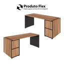 Ver imagem 7 de Escrivaninha 1,7m e Nicho Aéreo Industrial 3 Prateleiras F5 Cor:nogal com Preto