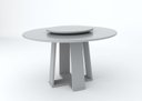 Ver imagem 1 de Mesa Isabela 135X135 Com Tampo Giratório - Off White/Off White/Off White