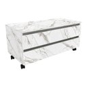 Ver imagem 1 de Gabinete Banheiro 2 Gavetas Com Rodízios 80Cm Multimóveis Vcr10083 Mármore Branco Mármore Branco