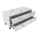 Ver imagem 2 de Gabinete Banheiro 2 Gavetas Com Rodízios 80Cm Multimóveis Vcr10083 Mármore Branco Mármore Branco