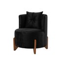 Ver imagem 4 de Conjunto 2 Poltronas + Sofá Curvo Orgânico Veludo Preto - Montanaris Decor