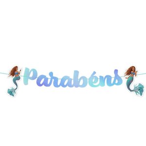 Faixa de Parabéns a Pequena Sereia Ariel Negra Filme