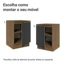 Ver imagem 4 de Balcão de Cozinha 60 cm 1 Porta Rustic/Preto Lux Madesa