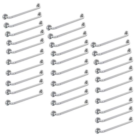 Alça de Apoio Inox Barra 50cm Banheiro Kit 30 Unidades Idoso Cadeirante Acessibilidade Deficiente