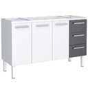Ver imagem 1 de Gabinete Aço Novo Venus 1,44 Metros Preto para Pia 1,50 Metros - P103624 - Cozimax Gabinete Aço Novo