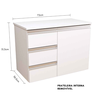 Balcão Móvel Gabinete Mdf para Banheiro com Tampo 70cm Esquerdo - 4