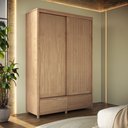 Ver imagem 1 de Guarda Roupa Madeira Maciça 3303u Nest 02 Portas de Correr e 02 Gavetas Tauari Finestra