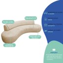 Ver imagem 3 de Divã Recamier Celeste Curvo Sala Estar Luxo 200cm Linho