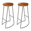 Ver imagem 1 de Kit 2 Banquetas Altas Togo Industrial Madeira Maciça Peroba Rosa - Desk Design
