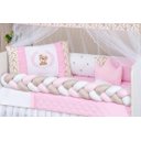 Ver imagem 2 de Kit Berço Para Recém Nascido Menina 12 Peças Ted Rosa E Saia