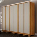 Ver imagem 3 de Guarda Roupa Casal Ares 6 Portas Cinamomo Off-white com Cômoda São Paulo 6 Gavetas 2 Portas Cinamomo