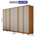Ver imagem 6 de Guarda Roupa Casal Ares 6 Portas Cinamomo Off-white com Cômoda São Paulo 6 Gavetas 2 Portas Cinamomo