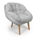 Ver imagem 2 de Poltrona Decorativa Marcela Boucle Cinza Dal Poz Estofados