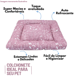 Colchonete Pet Toque de Pêssego Rosa e Lilás - Médio - Lilás - 2