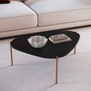 Ver imagem 1 de Mesa de Centro Orgânica Artesano 59 Cm (largura) em Mdp Nero (preto) e Pés em Aço Dourado