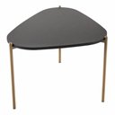 Ver imagem 3 de Mesa de Centro Orgânica Artesano 59 Cm (largura) em Mdp Nero (preto) e Pés em Aço Dourado