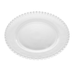 Prato Raso de Cristal Coração Transparente 28cm Lyor - 1